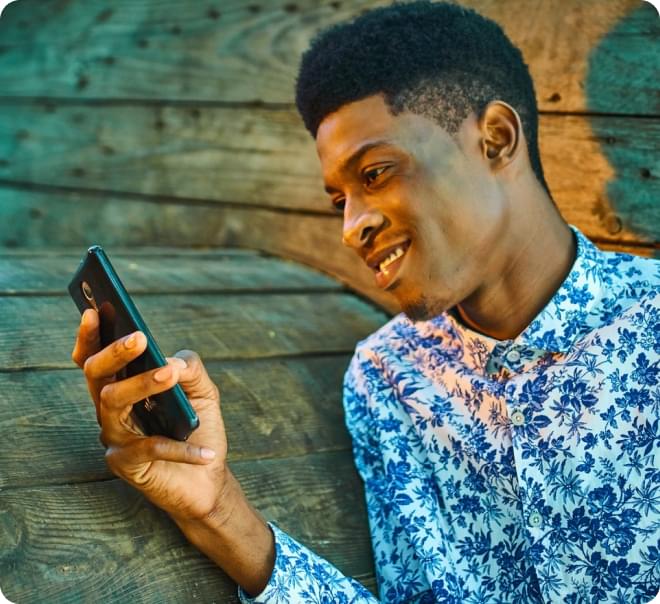 Young man with phone