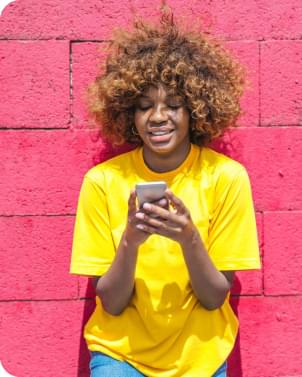 Young man with phone