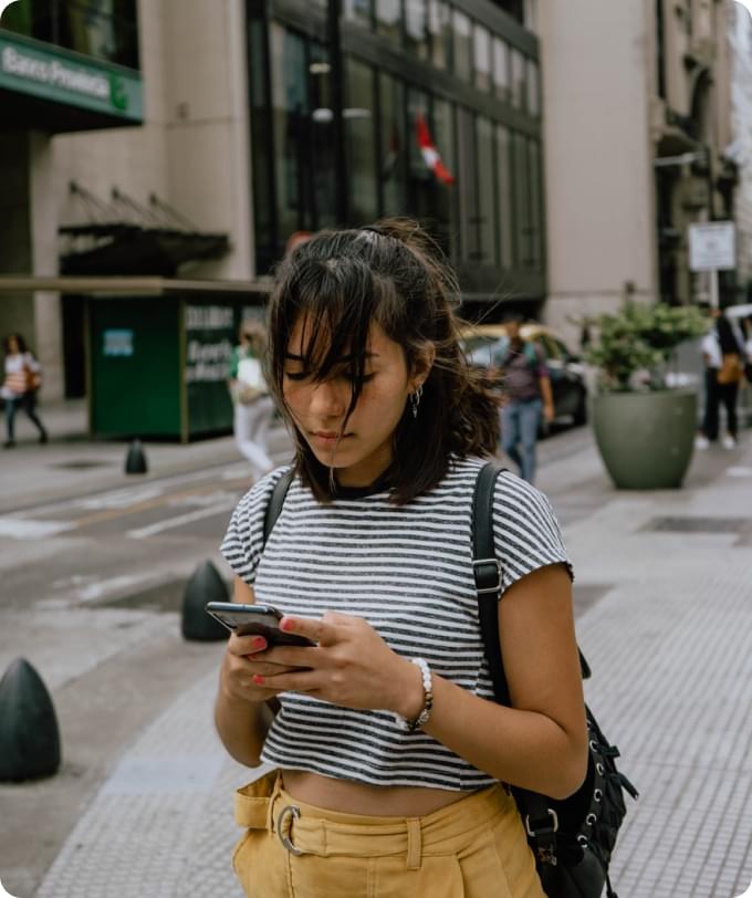 Young women with phone